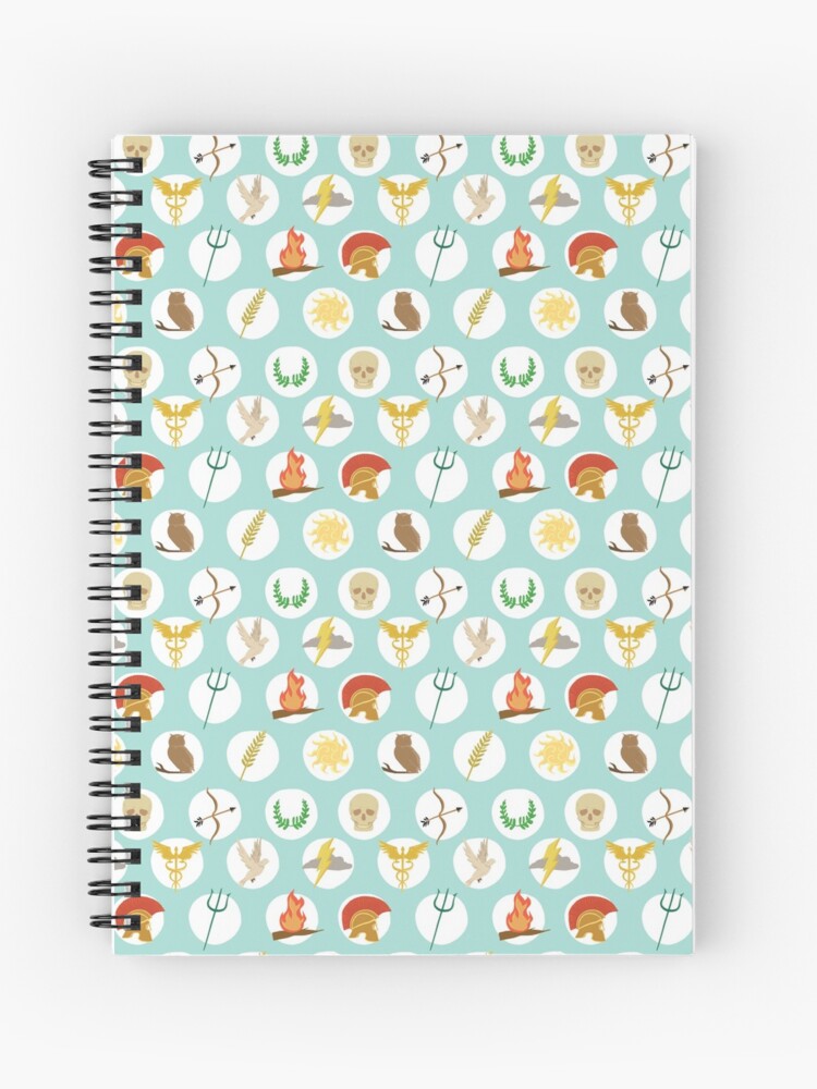 Greek Gods Mythology Repeat Pattern - Percy Jackson Inspired | Spiral  Notebook