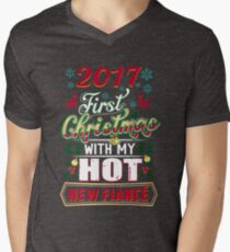 First Christmas With Hot New Fiance Engaged Couple Men's V-Neck T-Shirt
