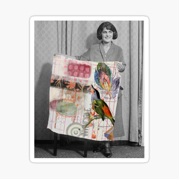 Quilt of Invincibility vintage photo woman  Sticker