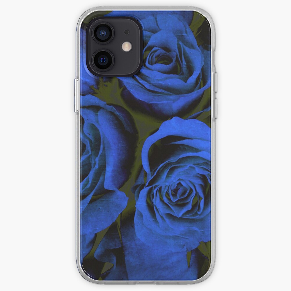 Mothers Day Gift - In Blue - Gothic Blue and Black Roses Gift iPhone Case & Cover