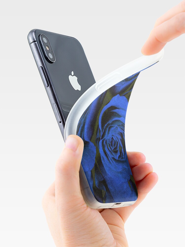 Alternate view of Mothers Day Gift - In Blue - Gothic Blue and Black Roses Gift iPhone Case & Cover