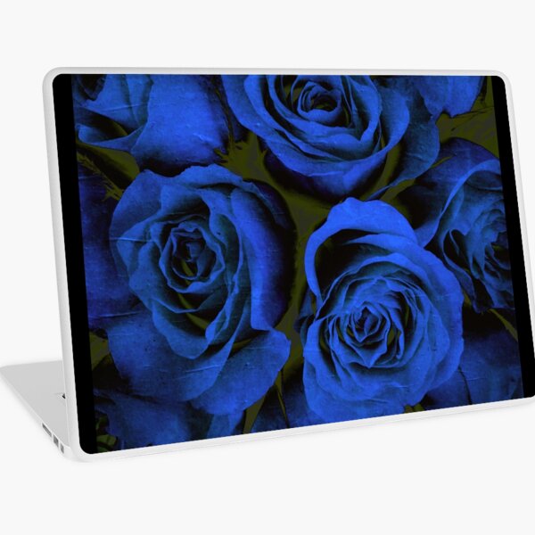 Mothers Day Gift - In Blue - Gothic Blue and Black Roses Gift Laptop Skin