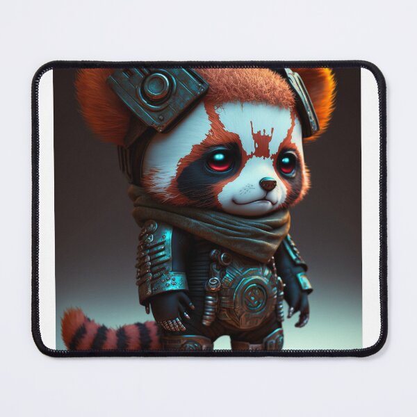 Item preview, Cyborg cyberpunk red panda designed and sold by ARTeez⭐️⭐️⭐️⭐️⭐️.