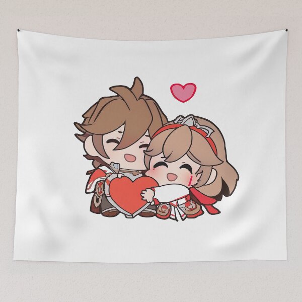 Aperçu de l'œuvre Adorable Cartoon Anniversary Present For Him Or Her, Kawaii Valentine's Day Design, Cute Couple créée et vendue par MorphicPrints.