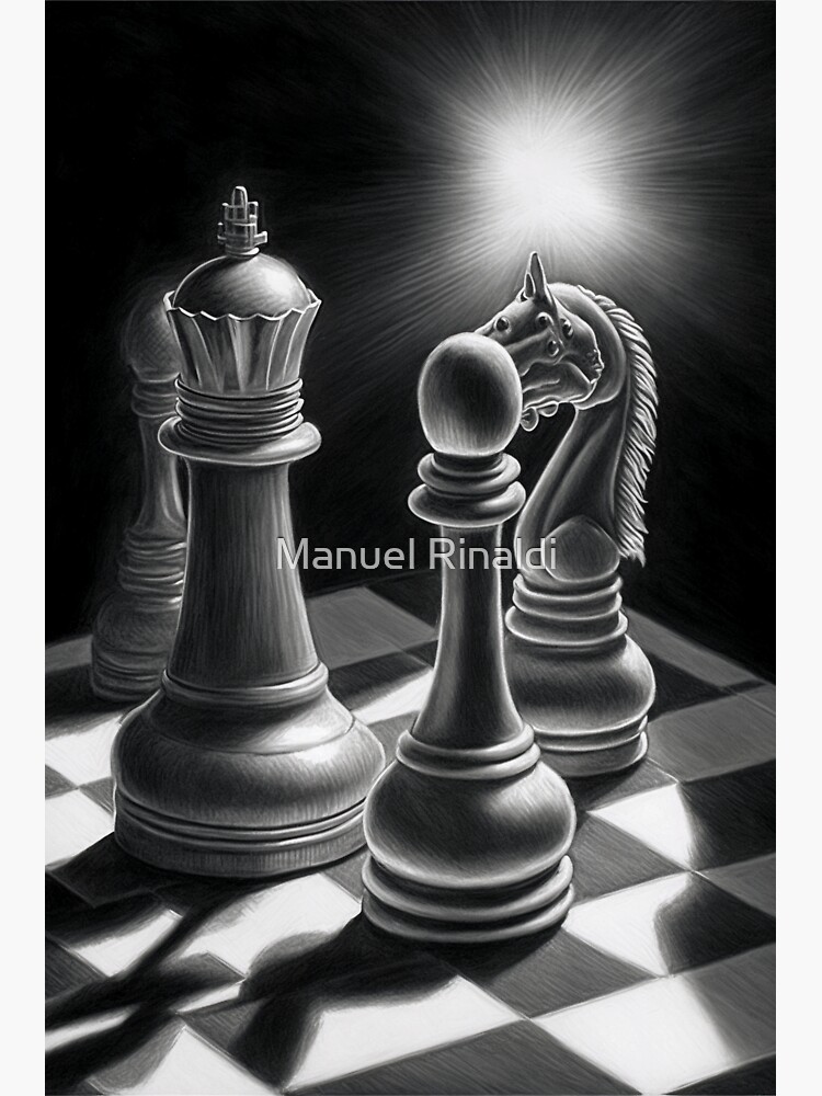 Pin by Emmy on A WORLD of COLOR  Black and white art drawing, Black and  white picture wall, Chess