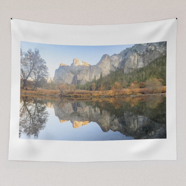 Item preview, Cathedral Rocks reflecting on Merced River at autumn sunset via Valley View designed and sold by yhelfman.