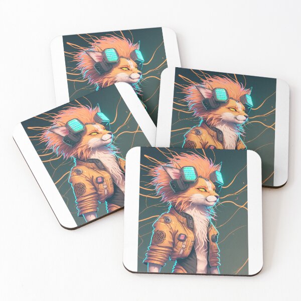 Item preview, Cyberpunk technology foxes  designed and sold by ARTeez⭐️⭐️⭐️⭐️⭐️.
