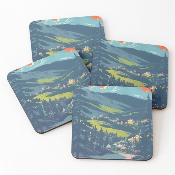 Item preview, Enhance Your Space with Our Beautiful Collection of Minimalist Matte Painting of Bavarian Alps Prints designed and sold by supeart.