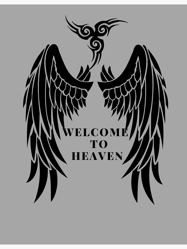 Welcome to heaven tattoo design | Sticker