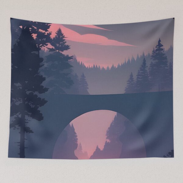 Item preview, Bring a Touch of Nature Inside with Minimalist Landscape Mountain Trees Art Prints designed and sold by supeart.