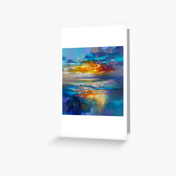 Liquid Cyan Greeting Card