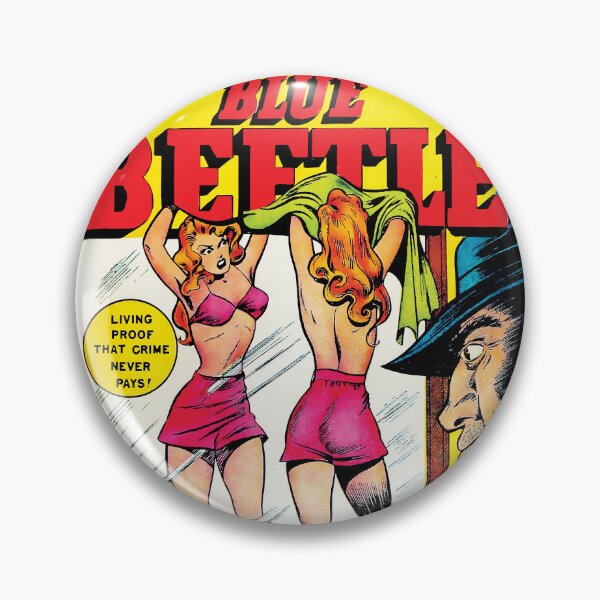 Item preview, Blue Beetle Vol.54 1960's Superhero Comic Cover - Living Proof That Crime Never Pays designed and sold by AllTheFaeThings.