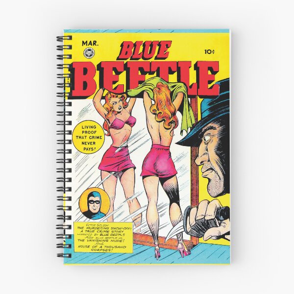 Item preview, Blue Beetle Vol.54 1960's Superhero Comic Cover - Living Proof That Crime Never Pays designed and sold by AllTheFaeThings.