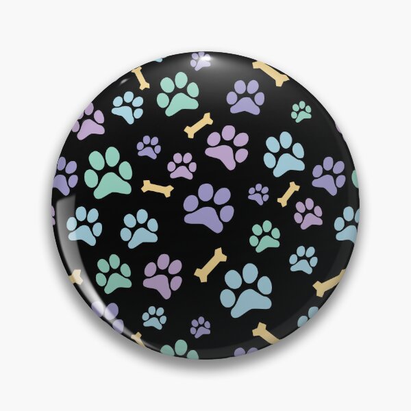 Item preview, Pastel Puppy Paw Prints and Bones Black Pattern designed and sold by SubtleSplit.