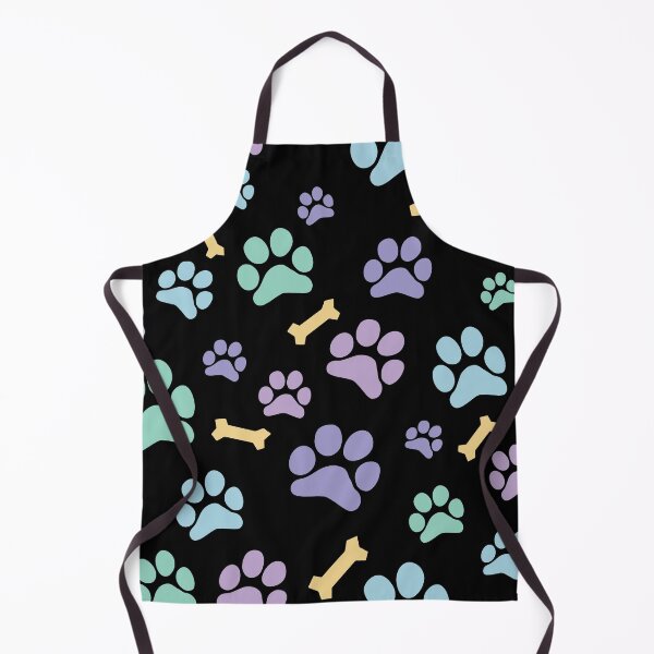 Item preview, Pastel Puppy Paw Prints and Bones Black Pattern designed and sold by SubtleSplit.