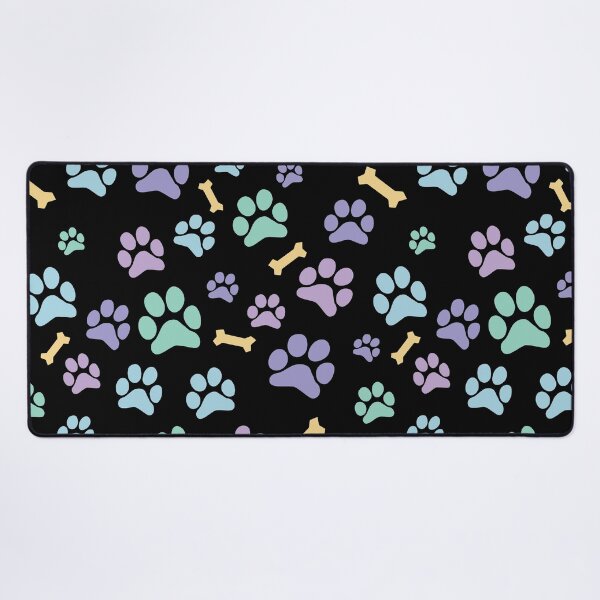 Item preview, Pastel Puppy Paw Prints and Bones Black Pattern designed and sold by SubtleSplit.