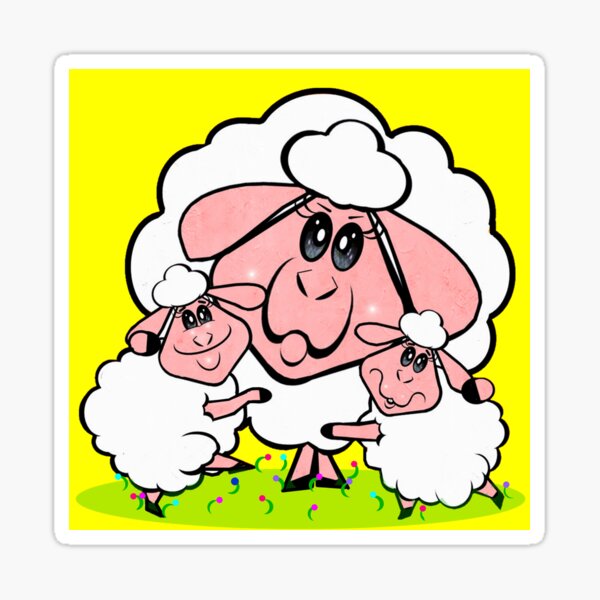 a-group-of-sheep-sticker-for-sale-by-shirleycutecard-redbubble