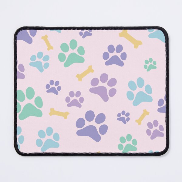 Item preview, Pastel Puppy Paw Prints and Bones Light Pink Pattern designed and sold by SubtleSplit.