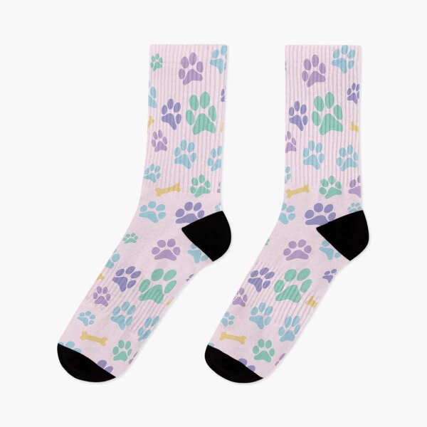 Item preview, Pastel Puppy Paw Prints and Bones Light Pink Pattern designed and sold by SubtleSplit.