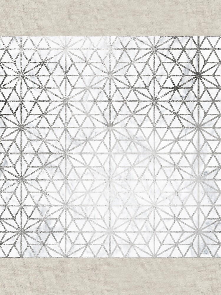 Modern silver stars geometric pattern Christmas white marble by GirlyTrend