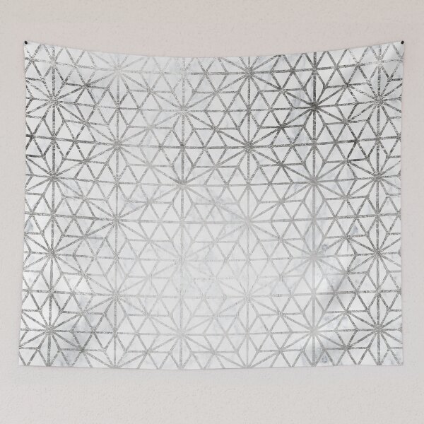 Item preview, Modern silver stars geometric pattern Christmas white marble designed and sold by GirlyTrend.