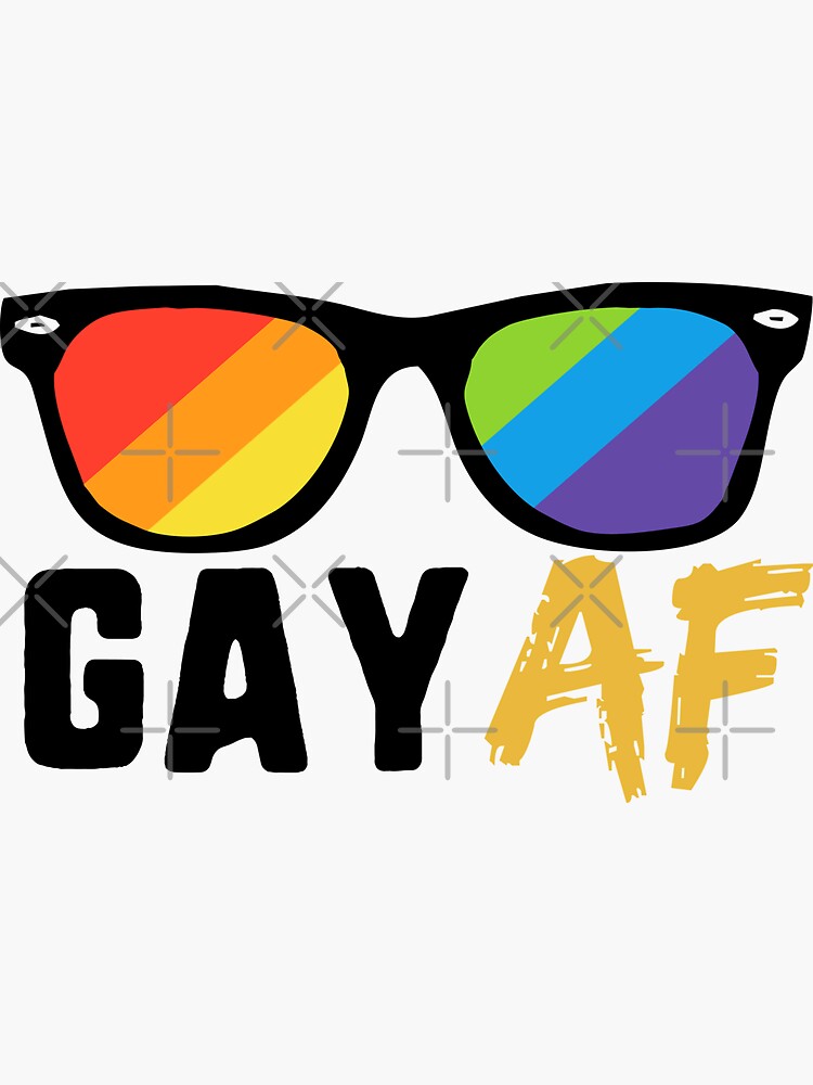 Gay Af Lgbt Pride Rainbow Sunglasses Rally Pride Sticker For Sale By