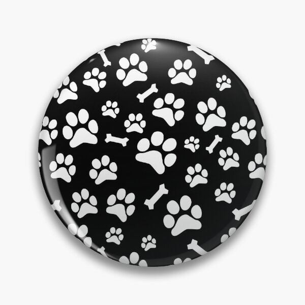 Item preview, White Puppy Paw Prints and Bones On Black Pattern designed and sold by SubtleSplit.