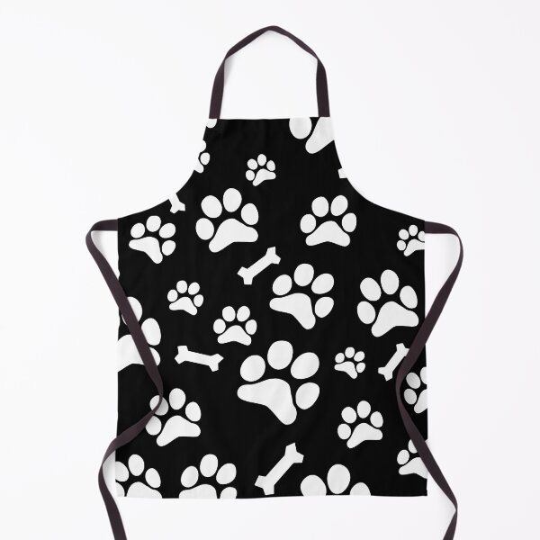 Item preview, White Puppy Paw Prints and Bones On Black Pattern designed and sold by SubtleSplit.