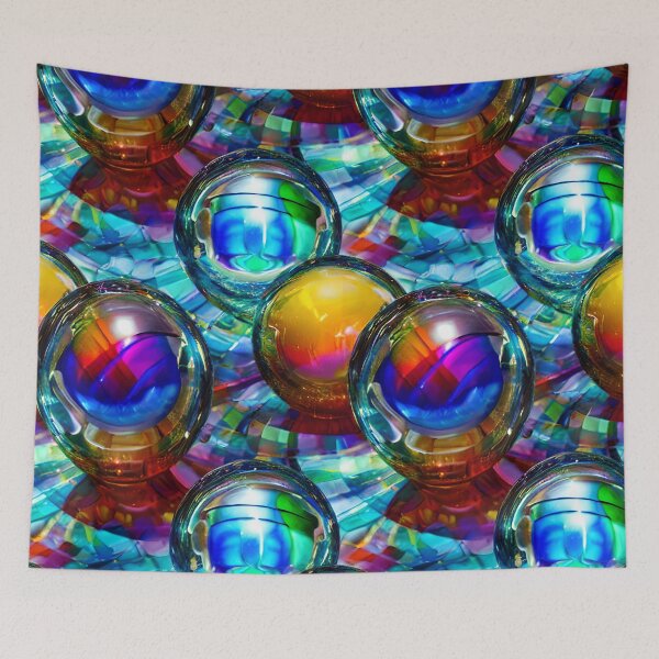 Item preview,   Marble Madness Psychedelic Rainbow 3D Spheres designed and sold by BadassBazaar.