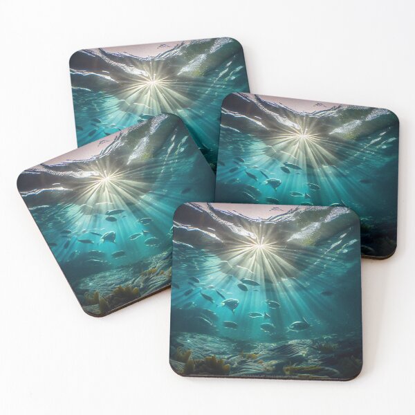 Item preview,  Blue Ocean Underwater Life with Sunray Oil Painting  designed and sold by Trendy Valley .