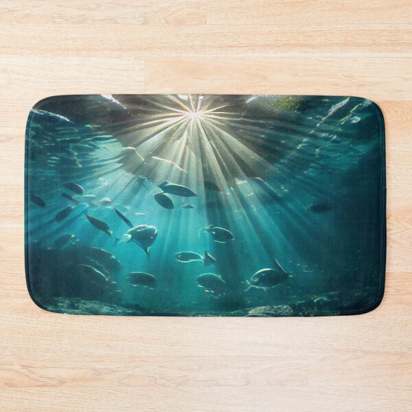 Item preview,  Blue Ocean Underwater Life with Sunray Oil Painting  designed and sold by Trendy Valley .