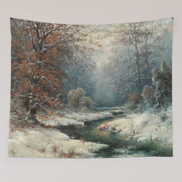 Item preview, Winter scenery - Winter river landscape by Adolf Kaufmann  designed and sold by AR-shop.