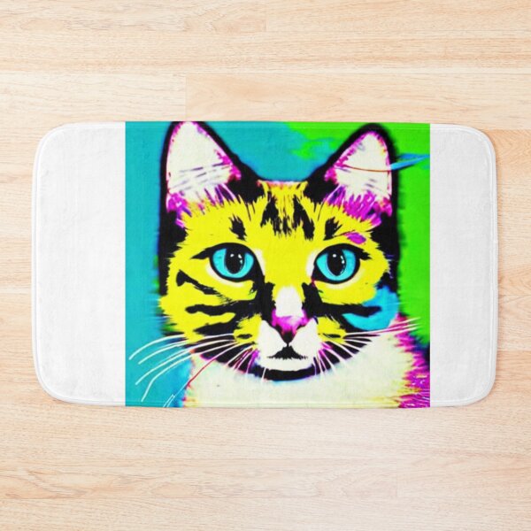 Item preview, Colourful Pop Art Cat Portrait | Original artwork in the style of Andy Wahrol's iconic "Marilyn's Diptych" screenpainting artwork  designed and sold by ArtworkbyEmmy.