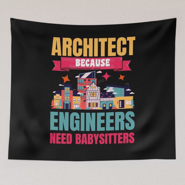 Item preview, Architect Because Engineers Need Babysitters Funny Retro Vintage Design designed and sold by CandyDroidMerch.