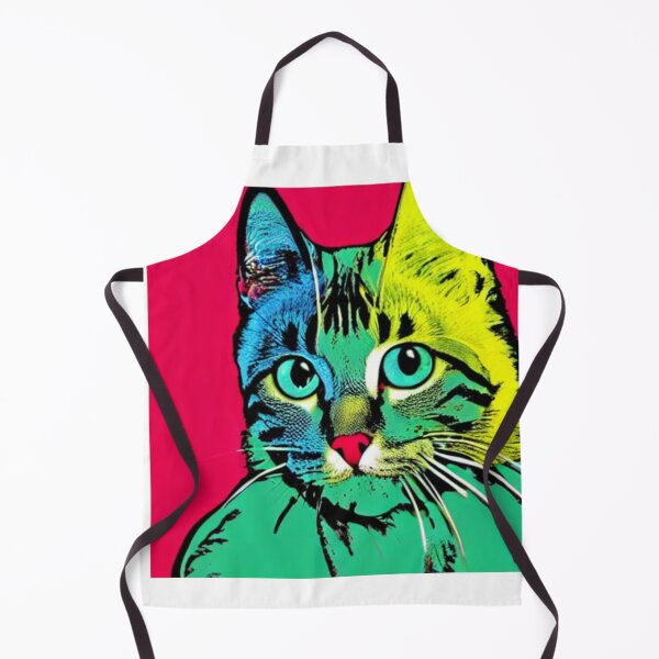 Item preview, Colourful Pop Art Cat Portrait | Original artwork in the style of Andy Wahrol's iconic "Marilyn's Diptych" screenpainting artwork designed and sold by ArtworkbyEmmy.