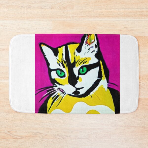 Item preview, Colourful Pop Art Cat Portrait | Original artwork in the style of Andy Wahrol's iconic "Marilyn's Diptych" screenpainting artwork  designed and sold by ArtworkbyEmmy.
