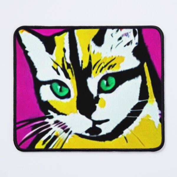 Item preview, Colourful Pop Art Cat Portrait | Original artwork in the style of Andy Wahrol's iconic "Marilyn's Diptych" screenpainting artwork  designed and sold by ArtworkbyEmmy.