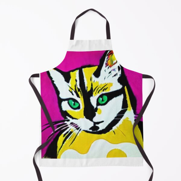 Item preview, Colourful Pop Art Cat Portrait | Original artwork in the style of Andy Wahrol's iconic "Marilyn's Diptych" screenpainting artwork designed and sold by ArtworkbyEmmy.