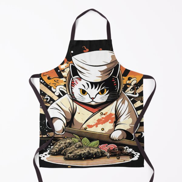 Item preview, Sushi chef cat preparing food designed and sold by RK - Shop.