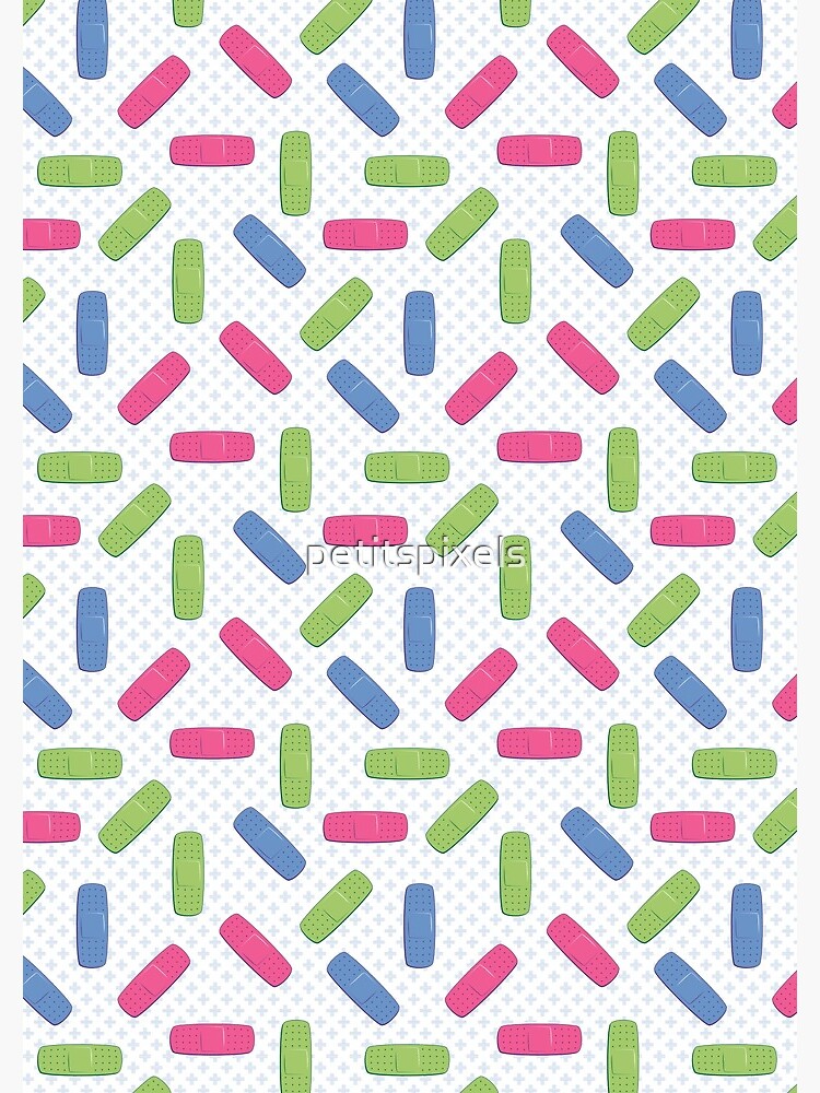 Pink, green and blue bandages by petitspixels
