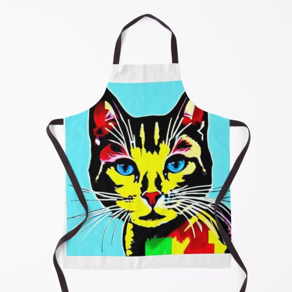 Item preview, Colourful Pop Art Cat Portrait | Original artwork in the style of Andy Wahrol's iconic "Marilyn's Diptych" screenpainting artwork designed and sold by ArtworkbyEmmy.