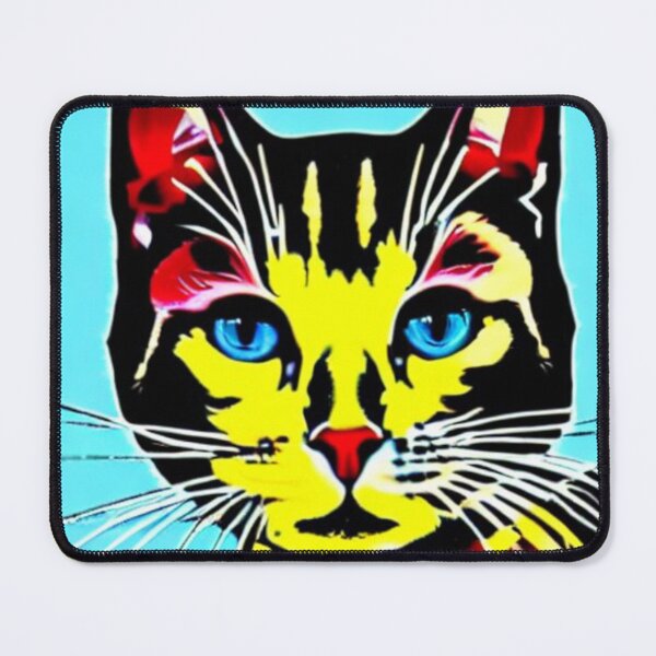 Item preview, Colourful Pop Art Cat Portrait | Original artwork in the style of Andy Wahrol's iconic "Marilyn's Diptych" screenpainting artwork designed and sold by ArtworkbyEmmy.