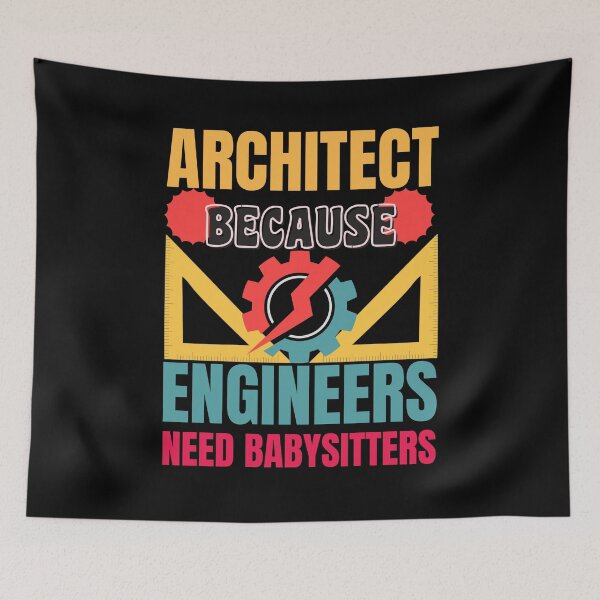 Item preview, Architect Because Engineers Need Babysitters Funny Retro Vintage Design designed and sold by CandyDroidMerch.