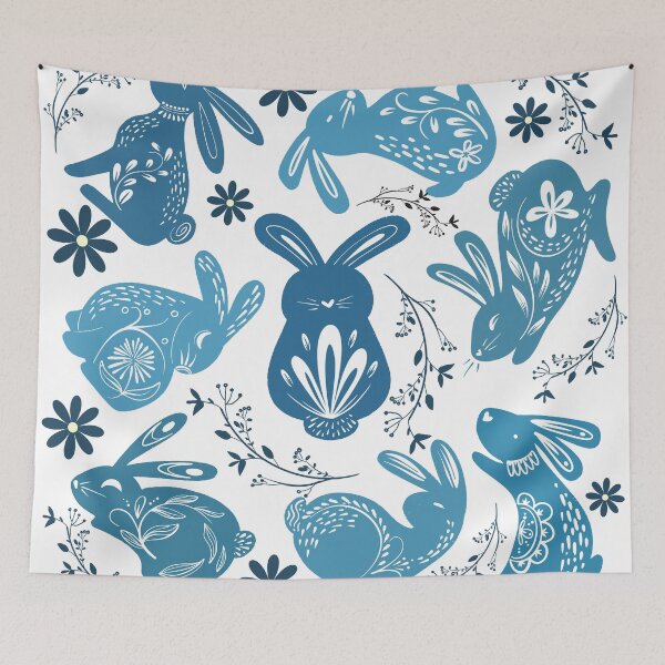 Item preview, Year of the Rabbit 2023 - Blue Rabbits designed and sold by bloodberi.