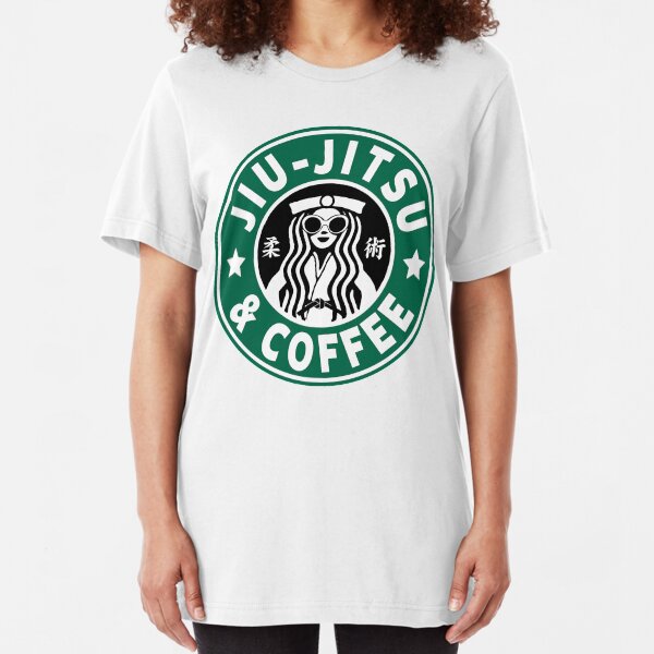 JIU JITSU AND COFFEE - FUNNY BRAZILIAN JIU JITSU Slim Fit T-Shirt