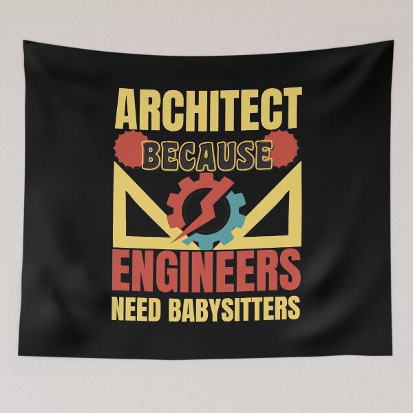 Item preview, Architect Because Engineers Need Babysitters Funny Retro Vintage Design designed and sold by CandyDroidMerch.