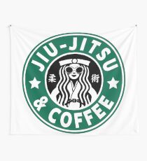 JIU JITSU AND COFFEE - FUNNY BRAZILIAN JIU JITSU Wall Tapestry