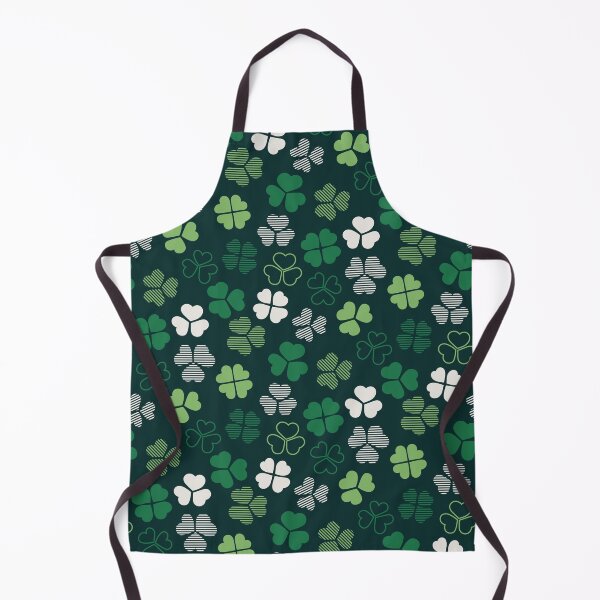 Item preview, Lucky green white shamrocks four-leaf clovers  designed and sold by RevolutionizZed.