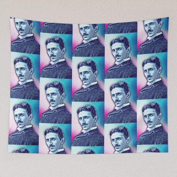 Item preview, Nikola Tesla Portrait | Nikola Tesla Wall Art  designed and sold by Suyogsonar25.