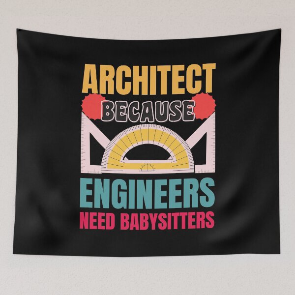 Item preview, Architect Because Engineers Need Babysitters Funny Retro Vintage Design designed and sold by CandyDroidMerch.